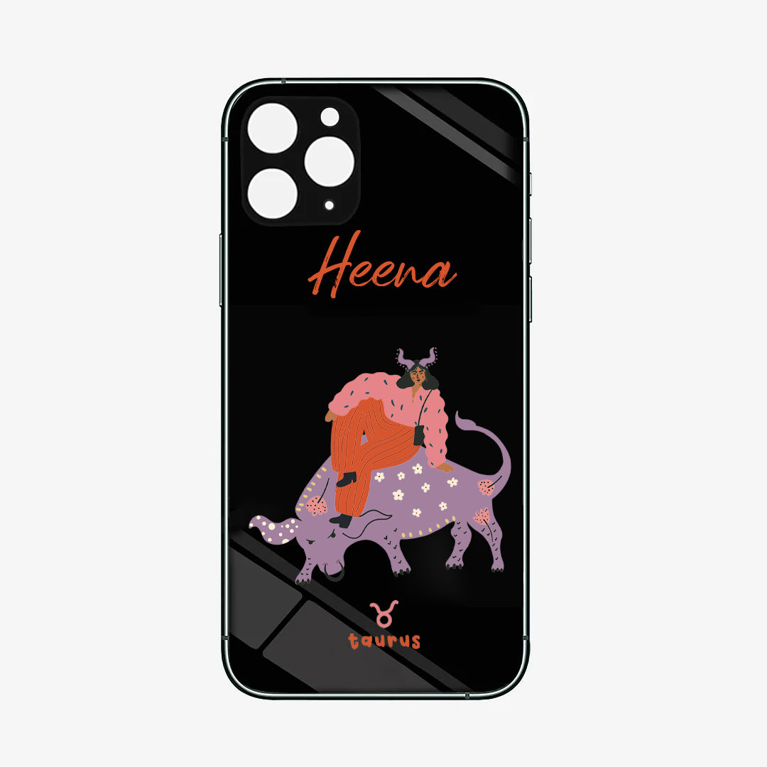 Personalised Glass Phone Cover Talented Taurus