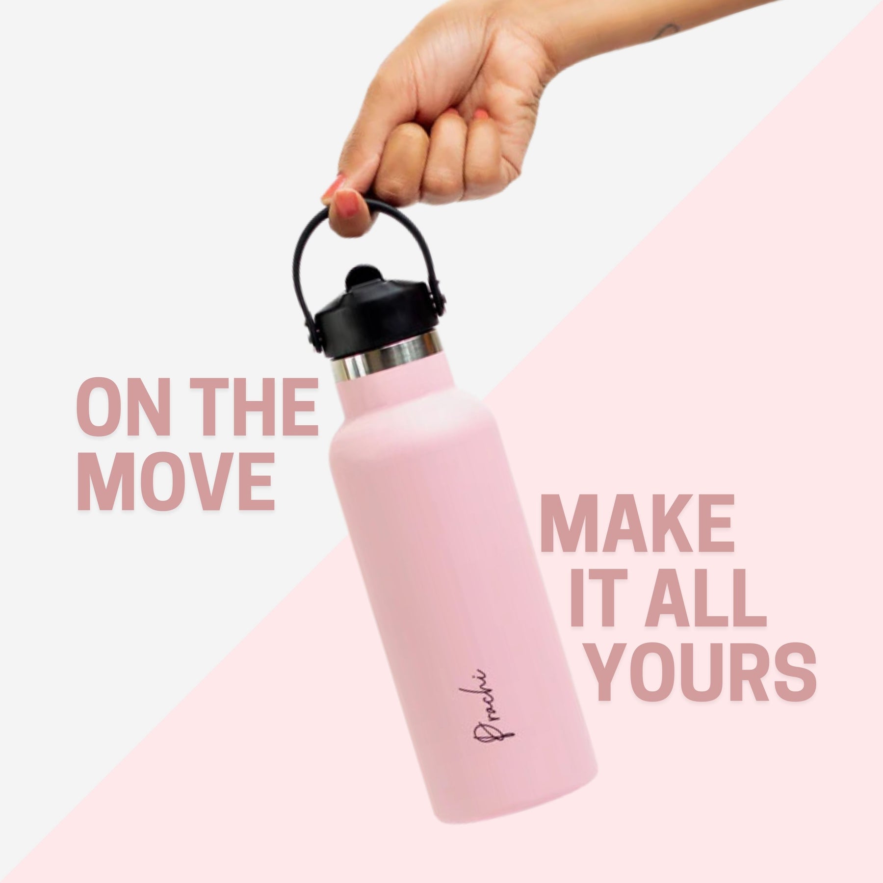 Quench Plus- Personalised Sipper Water Bottle - Pink