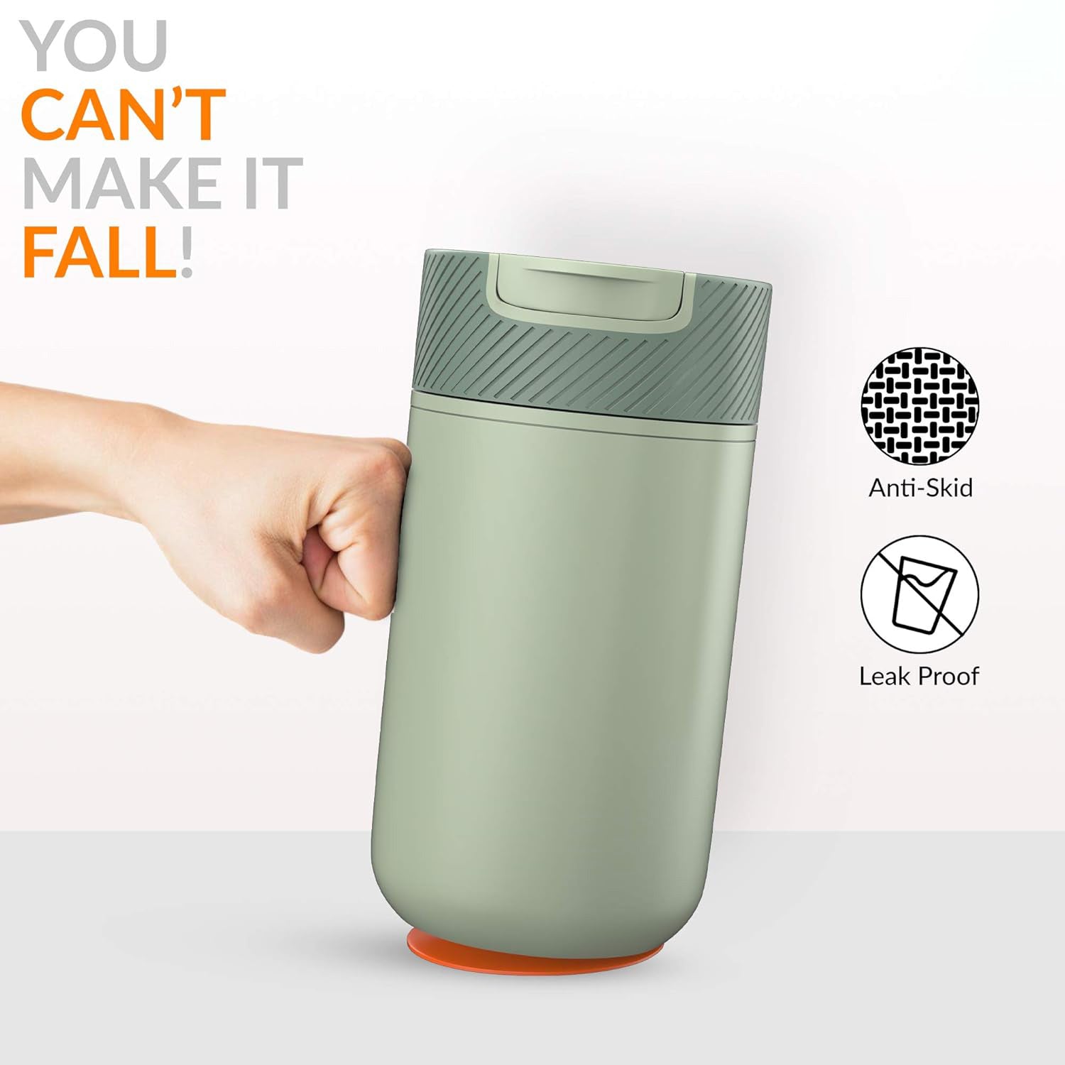 Never-Spill Suction Tumbler- Sage Green