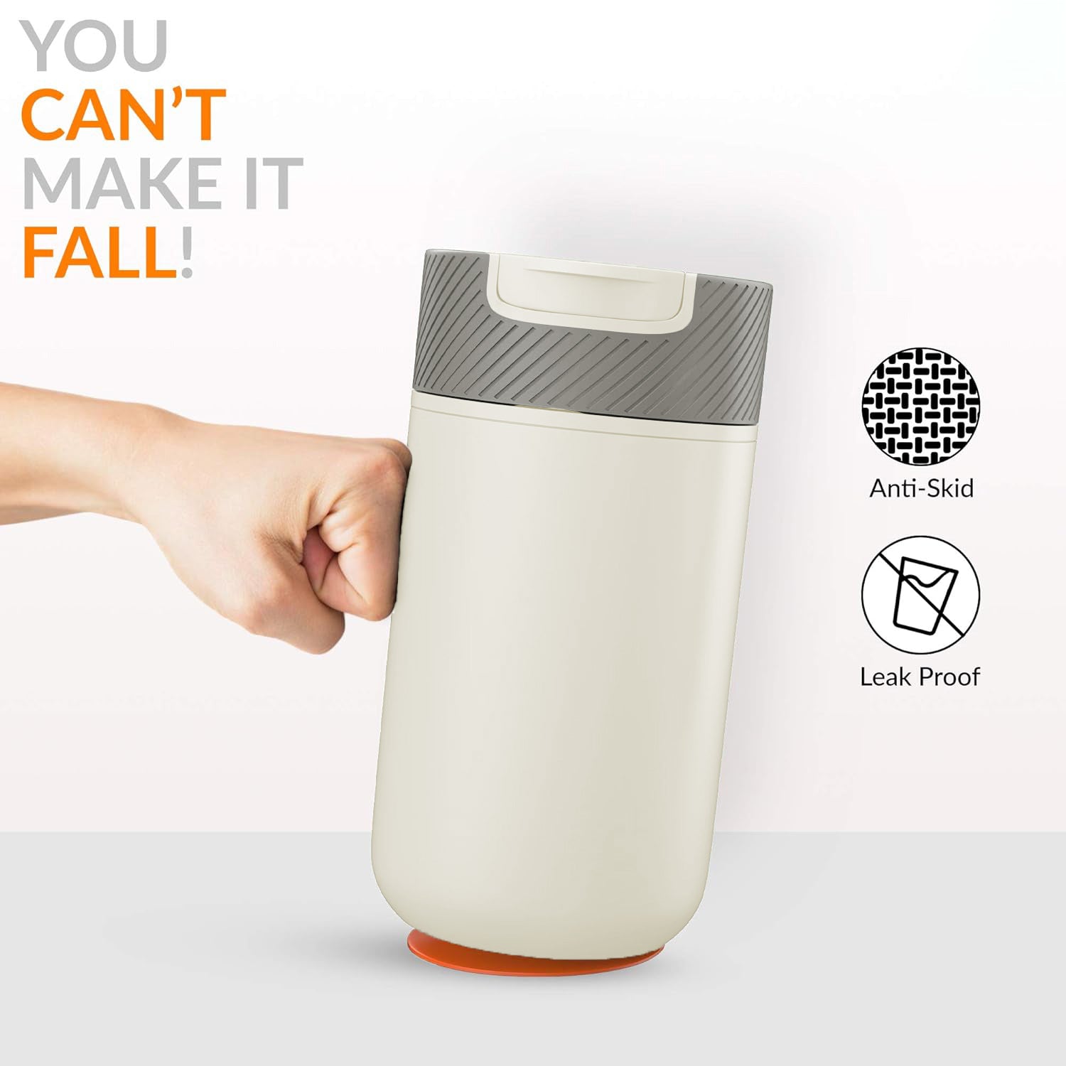 Never-Spill Suction Tumbler- Off White