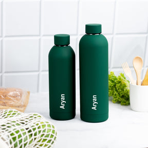 Personalised Fern Green Water Bottle for Brother