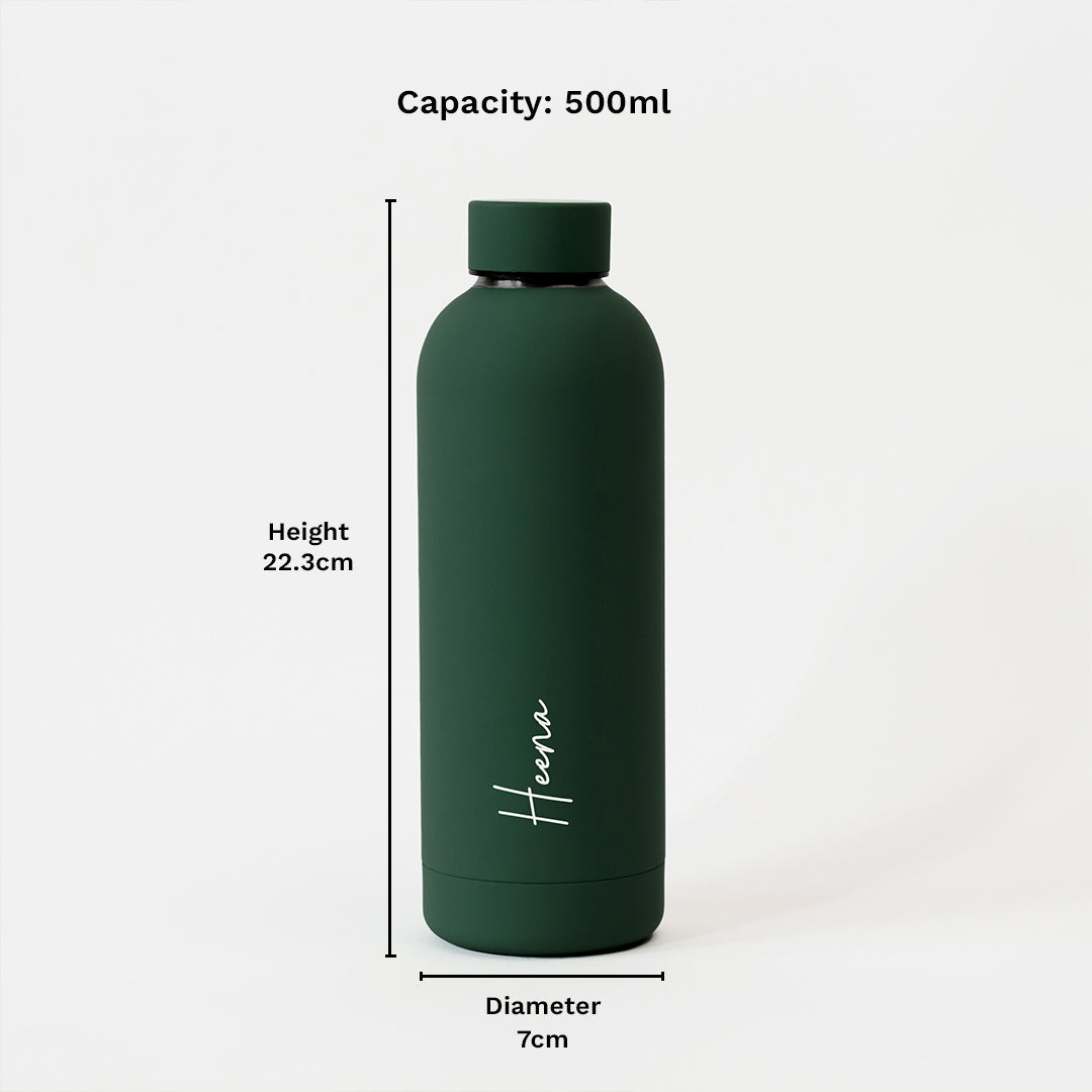 Personalised Fern Green Water Bottle for Brother