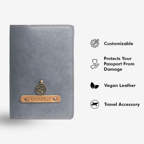 Personalized Passport Cover - Grey