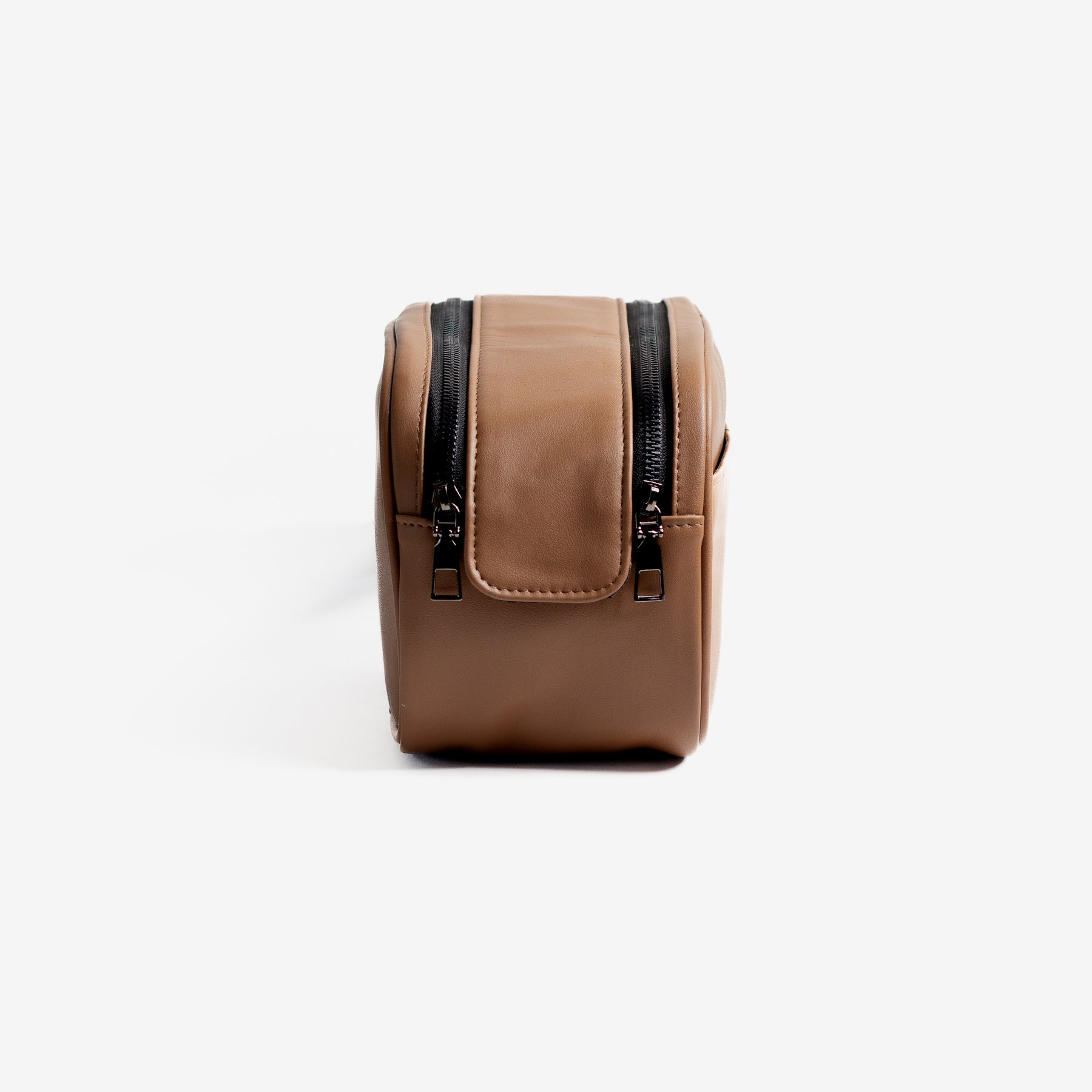 Double Zipper- Utility Pouch - Camel