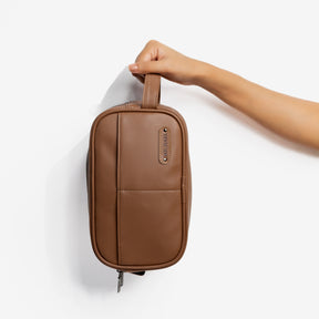 Double Zipper- Utility Pouch - Camel