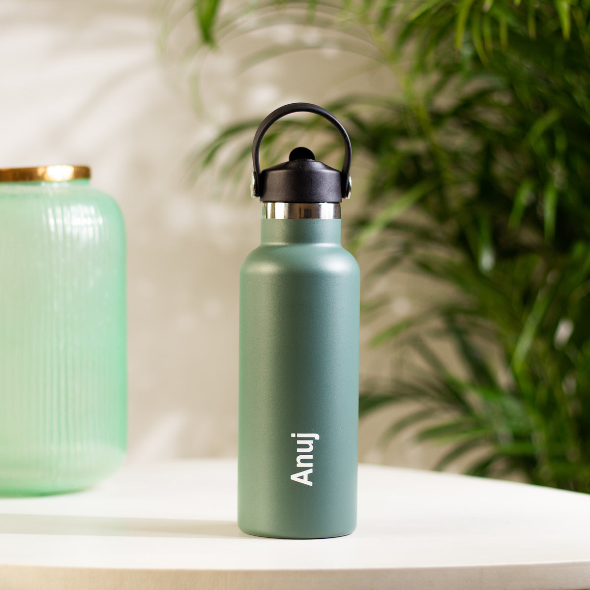 Quench Plus- Personalised Sipper Water Bottle - Military Green