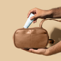 Double Zipper- Utility Pouch - Camel