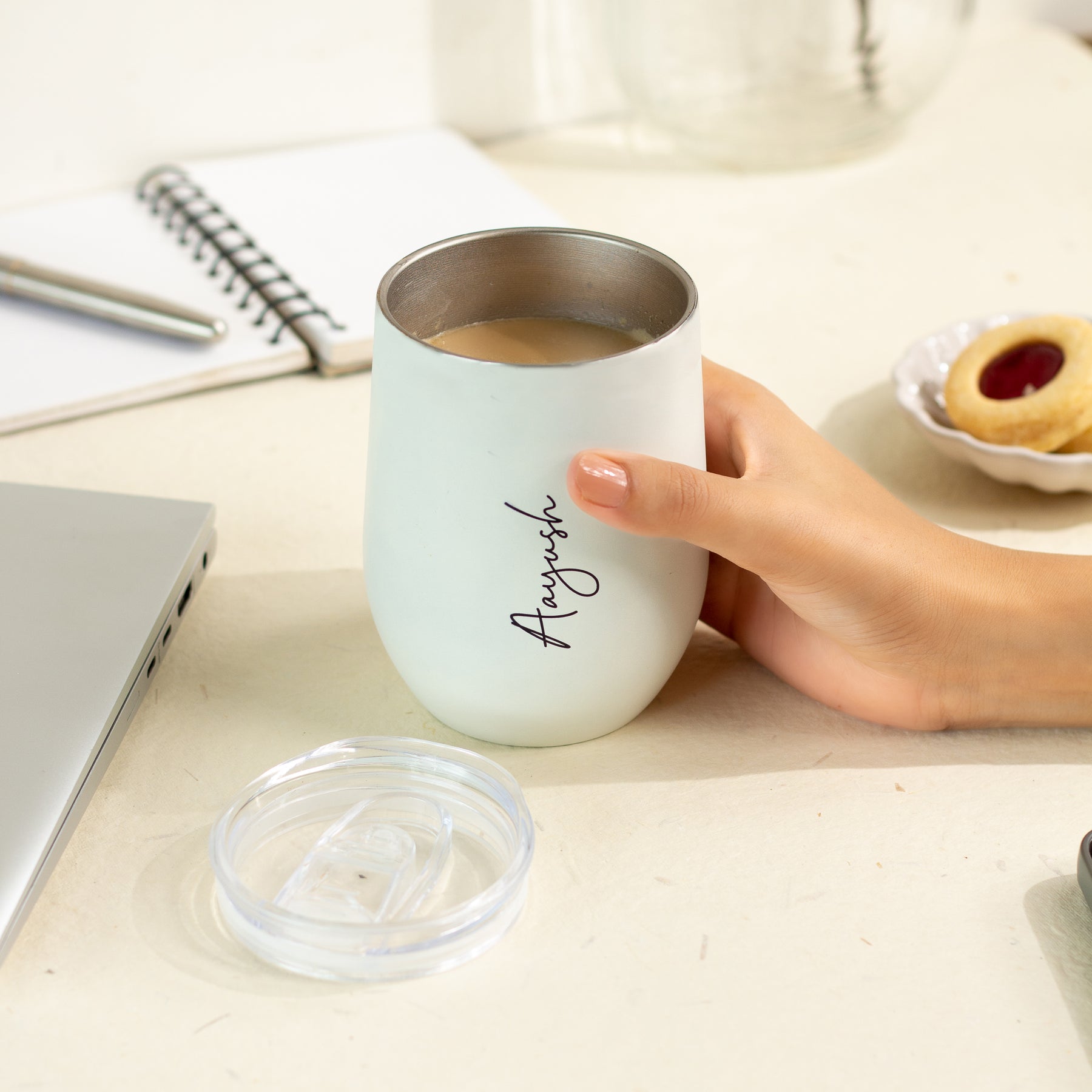 Personalised Travel Cup - White