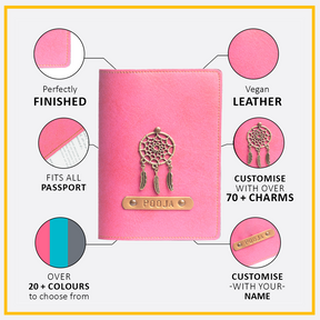 Personalized Passport Cover - Dark Pink