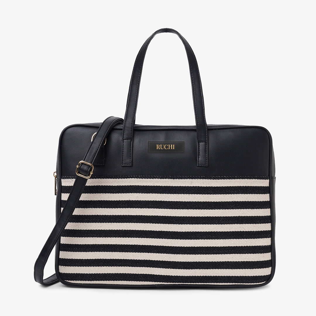 Luna Laptop Bag designer office bag for women in black leather  Paul Adams