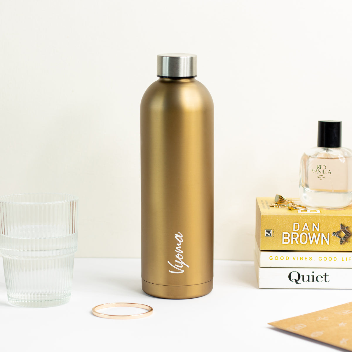 Quench - Personalised Water Bottle - Matte Gold