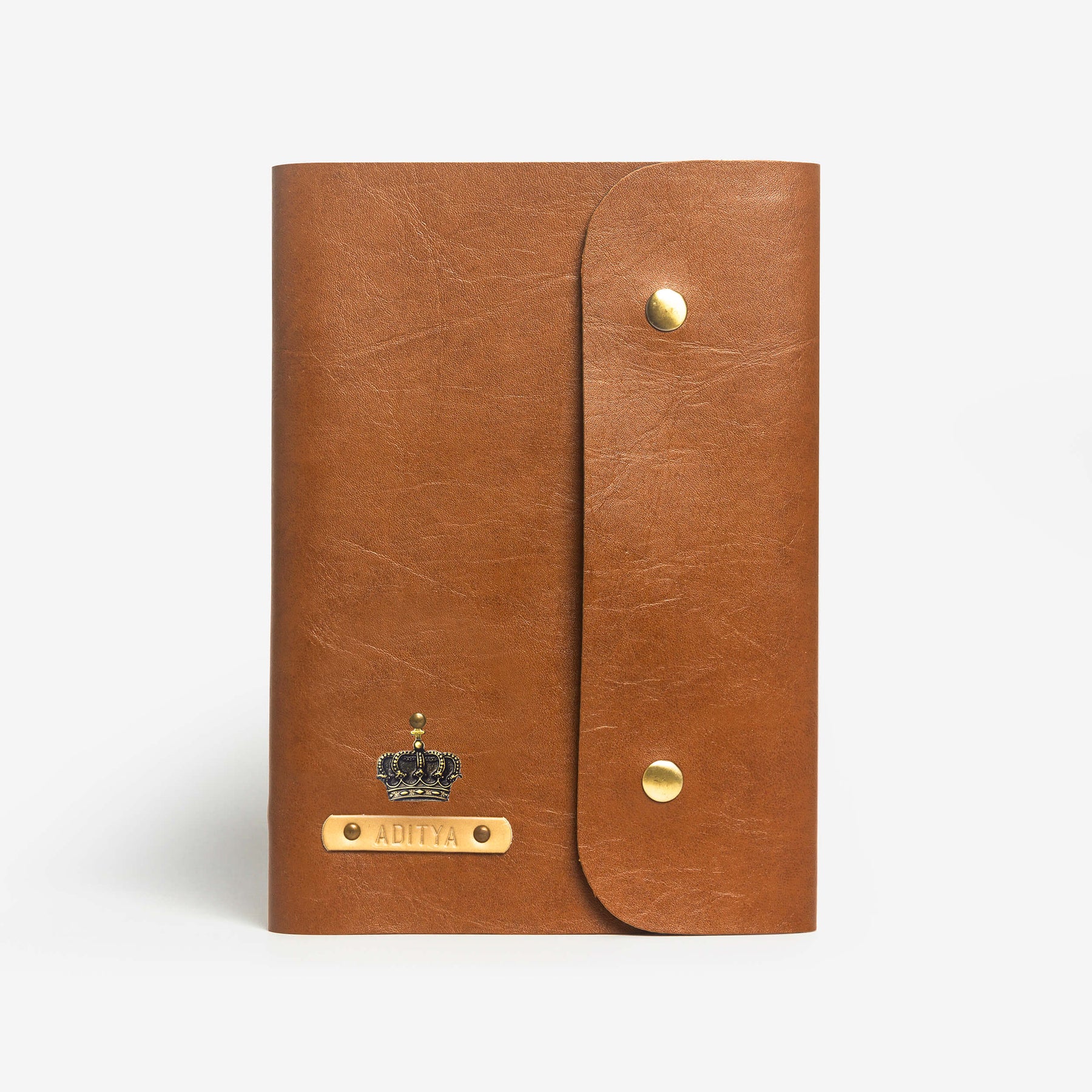 Personalized Brown Button Diary for Him