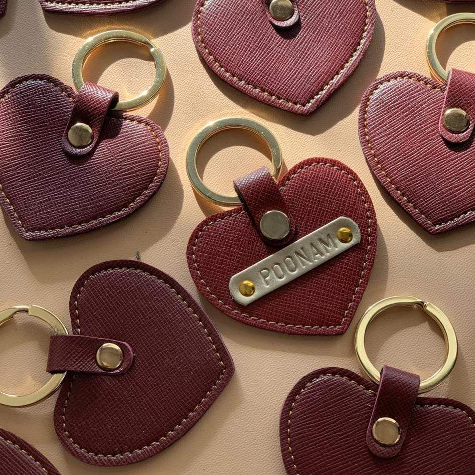 The Messy Corner Keychain Personalised Heart Keychain